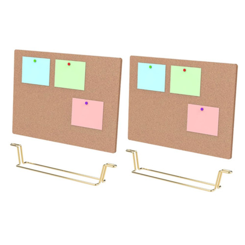STOBOK 2pcs Desktop Memo Board Message Notice Board Cork Boards for Walls Bulletin Board Pin up Board Frameless Cork Board Photo Board Wood Board Framed Office Cork Brick Wooden with Box