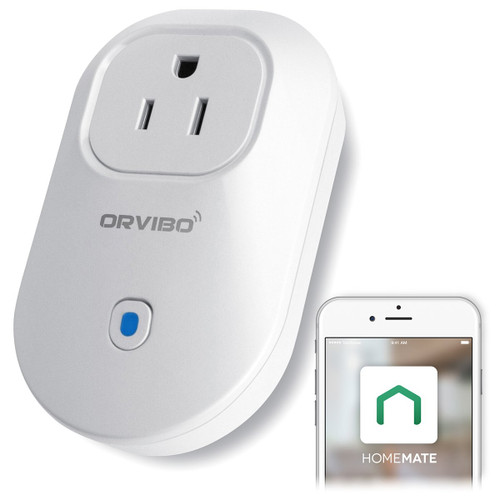 Orvibo Wi-Fi Smart Socket Outlet US Plug, Turn ON/OFF Electronics from Anywhere, White (HomeMate-S25)