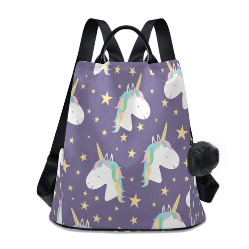 ALAZA Magic Unicorn with Stars Backpack Purse Anti-theft Casual Fashion Polyester Travel Rucksack Shoulder Bag for Women