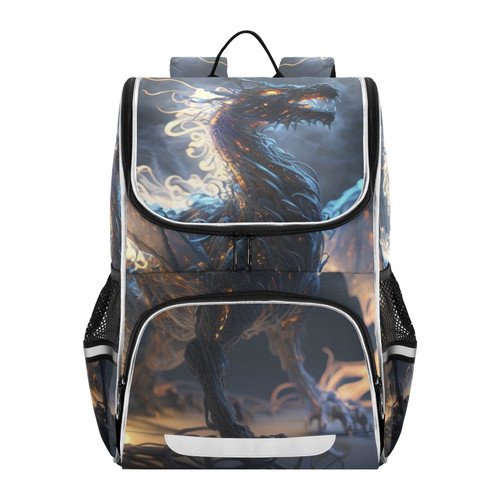 ODAWA Abstract Dragon School Backpack with Chest Strap, Laptop Backpack, Travel Hiking Backpack for Boys