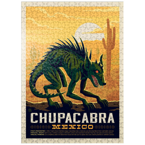 Mythical Creatures: Chupacabra, Vintage Poster - Premium 500 Piece Jigsaw Puzzle for Adults Mythical Creatures: Chupacabra, Vintage Poster - Premium 500 Piece Jigsaw Puzzle for Adults