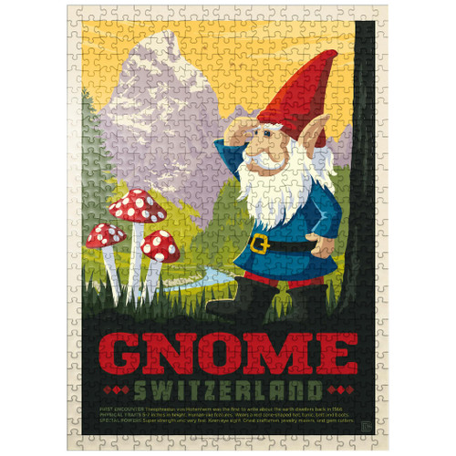 Mythical Creatures: Gnomes (Switzerland), Vintage Poster - Premium 500 Piece Jigsaw Puzzle for Adults Mythical Creatures: Gnomes (Switzerland), Vintage Poster - Premium 500 Piece Jigsaw Puzzle for Adults