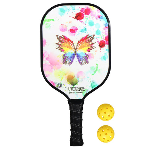 BUZHI Pickleball Paddle Ultralight Pickleball Paddle and Ball Set Carbon Fiber Surface Pickle Ball Racket 1 Paddles with 2 Balls