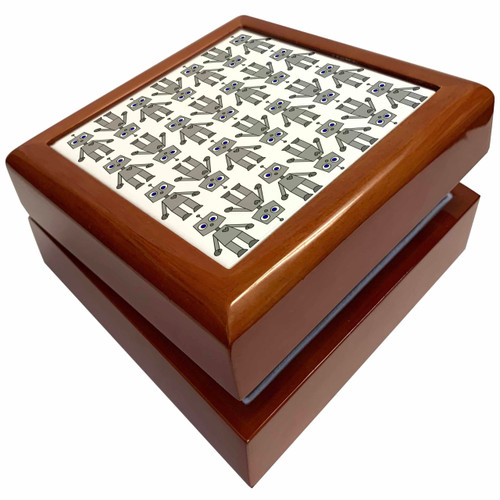 3dRose Cute Robot Print, Jewelry Box jb-31234-1