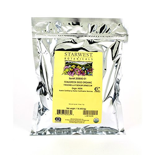 Starwest Botanicals Organic Whole Fenugreek Seed, 1 Pound Bulk Spice