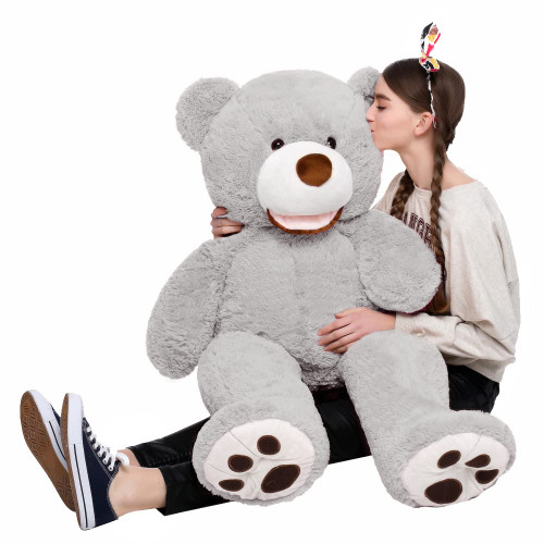 MorisMos Giant Teddy Bear with Big Footprints Big Teddy Bear Plush Stuffed Animals (Gray, 39 inches) MorisMos Giant Teddy Bear with Big Footprints Big Teddy Bear Plush Stuffed Animals (Gray, 39 inches)