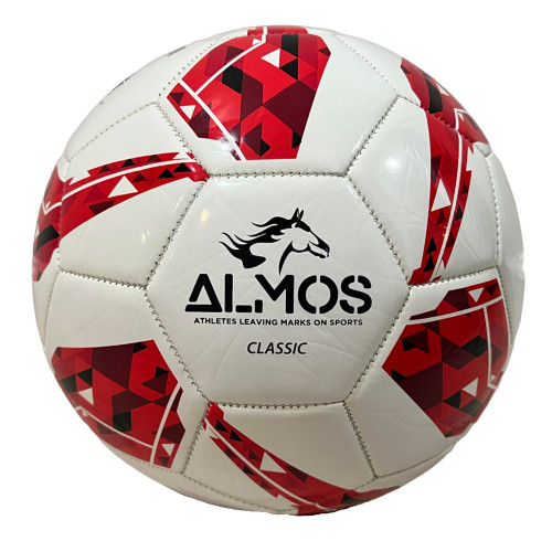 Almos Classic 32 Panel Soccer Ball ?Size 5?Cherry Red|Official Match Weight and Size?Performance Match and Training Soccer Ball?Professional