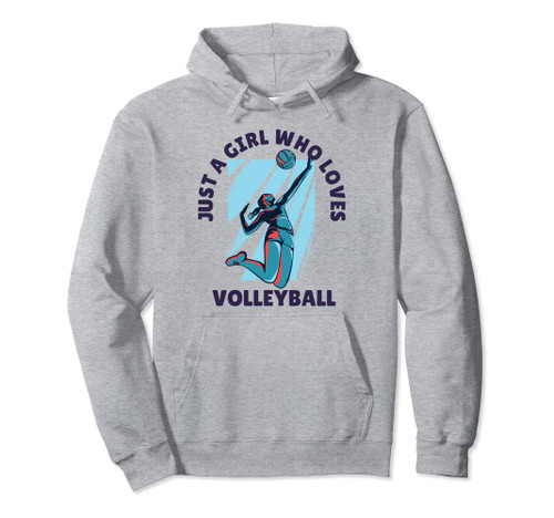 Just A Girl Who Loves Volleyball Girls Volleyball Player Pullover Hoodie