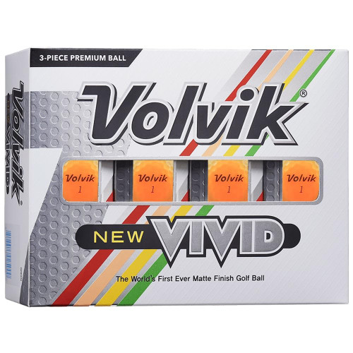 Volvik New Vivid Golf Balls: Matte Orange, Dozen