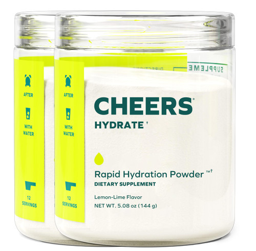 Cheers Hydrate | Oral Rehydration Solution | Electrolytes for Rapid Hydration After Drinking | Lemon Lime Flavor | 24 Servings | Electrolyte Supplement with Sodium, Potassium, Glucose