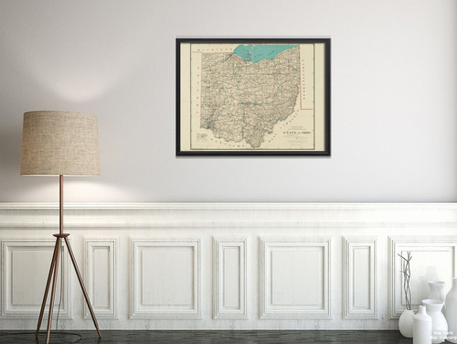 1887 Map|Title: State of Ohio|Notes: Shows County Boundaries, Towns and Railroads. Prime meridians: Washington and Greenwich.