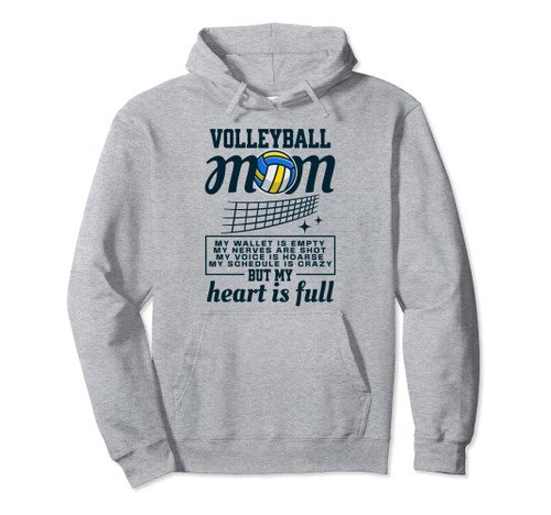 Volleyball Mom My Heart Is Full Funny Mom Volleyball Pullover Hoodie Volleyball Mom My Heart Is Full Funny Mom Volleyball Pullover Hoodie