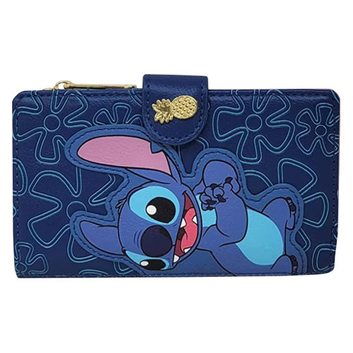 Loungefly Faux Leather Disney Stitch Wallet Snap Flap Clutch Loungefly Faux Leather Disney Stitch Wallet Snap Flap Clutch