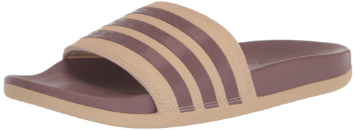 adidas Women's Adilette Comfort Slides Sandal, Sand Strata/Wonder Oxide/Sand Strata, 10