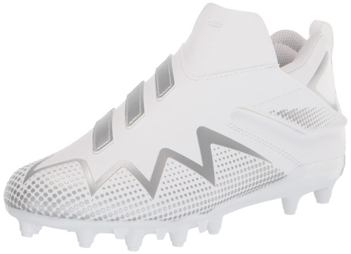 adidas Freak Spark-Team Football Shoe, White/Silver Metallic/White, 3.5 US Unisex Big Kid