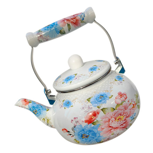 Enamel Pot Salad Bowl Water Kettle Coffee Pot Kettle Stovetop Enamel Kettle for Camping Handheld Tea Pot Handle Tea Pot Tea Supply Stovetop Tea Kettle Soak in Water Green Teapot