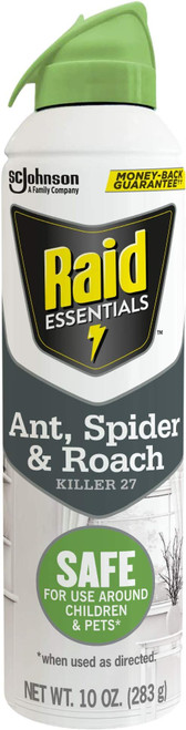Raid Essentials Ant Spider, and Roach Killer Aerosol Spray, Child & Pet Safe, Kills Insects Quickly, for Indoor Use 10 Ounce (Pack of 4)
