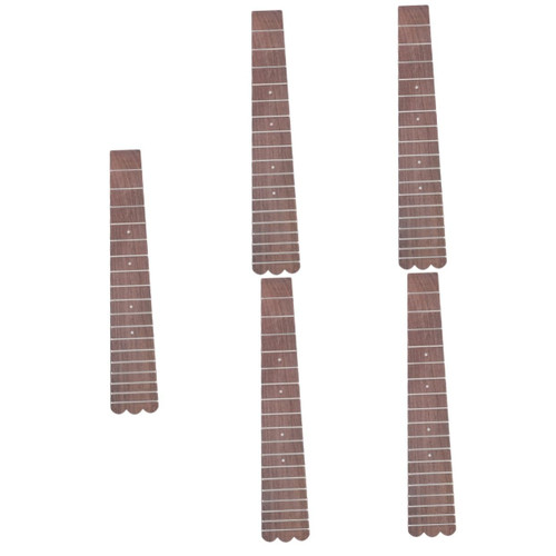 Totority 5pcs Ukulele Fingerboard Music Fret Fingerboard Ukuleles Replacement Guitar Fretboard Ukulele Chord Chart Ukulele Fretboard Guitar Neck Simple Guitar Fingerboard Portable Wood Part