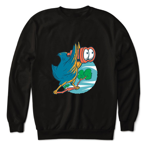 Birdwatching Gift for Nature Lovers Binoculars for Birders Navy Black Muticolor Unisex Sweatshirt