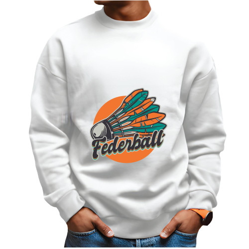 German Language Gift Colorful Shuttlecock for Language Learners White Muticolor Unisex Sweatshirt