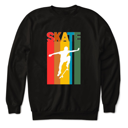 Skateboarding Sweatshirt Gift for Skateboarders Lovers of Skate Boarding Sport and Tricks Navy Black Muticolor Unisex Sweatshirt
