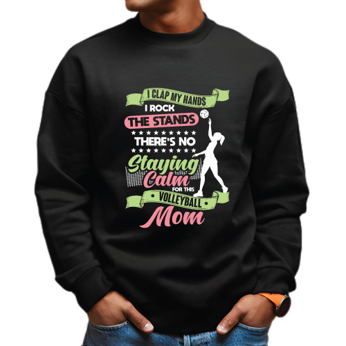 Volleyball Mom Gift Idea for Mothers Day Sport Lover Black Muticolor Unisex Sweatshirt