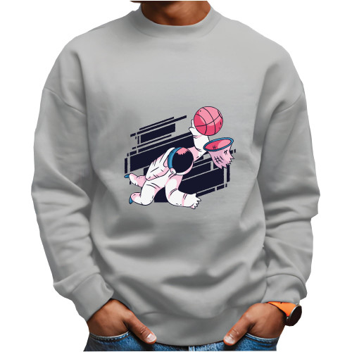 Astronaut Basketball Gift for Basketball Fans Dunking in Space Grey White Muticolor Unisex Sweatshirt Astronaut Basketball Gift for Basketball Fans Dunking in Space Grey White Muticolor Unisex Sweatshirt