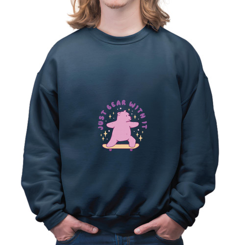 Bear Themed Gifts A Great Fun Gift Idea For Bear Lovers and Skaters Navy Muticolor Unisex Sweatshirt Bear Themed Gifts A Great Fun Gift Idea For Bear Lovers and Skaters Navy Muticolor Unisex Sweatshirt
