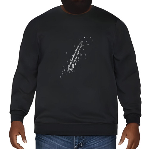 Clarinet Music Notes Design Gift for Musicians and Music Lovers Navy Black Muticolor Unisex Sweatshirt