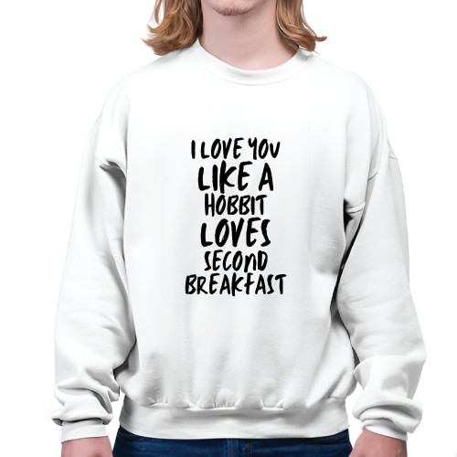 Funny Quote Gift for Tolkien Fans Second Breakfasts and Hobbits Grey White Muticolor Unisex Sweatshirt Funny Quote Gift for Tolkien Fans Second Breakfasts and Hobbits Grey White Muticolor Unisex Sweatshirt