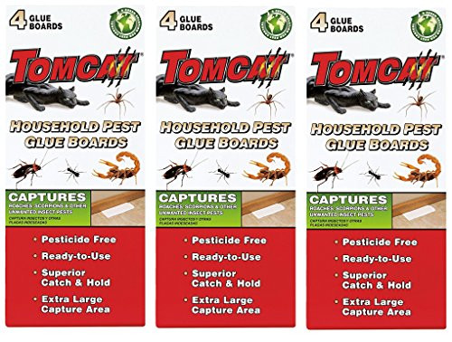 Tomcat Household Pest Glue Boards, (for Roaches, Insects, Scorpions, and Spiders) (3 Pack)