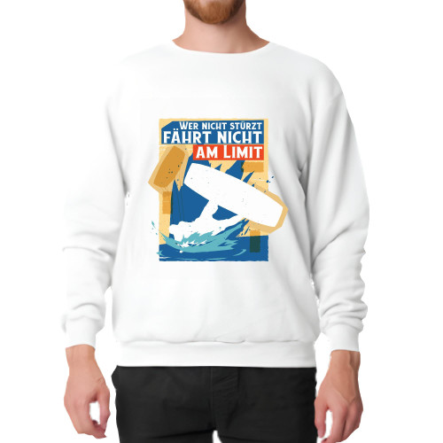 Kitesurfing Gift German Quote Drive To The Limit Gift for Kitesurfing Enthusiasts Grey White Muticolor Unisex Sweatshirt