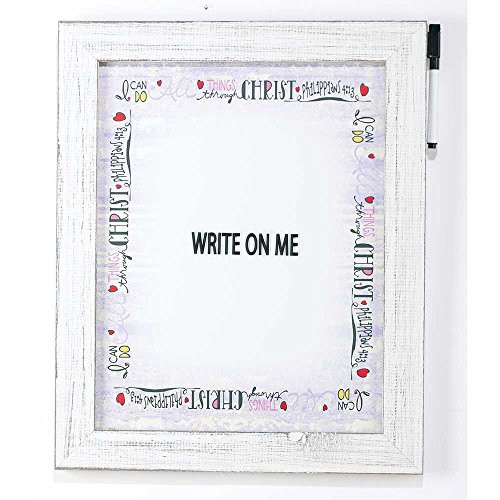 Dicksons I Can Do All Things Through Christ White 11 x 14 Wood Writeable Wall Sign Plaque