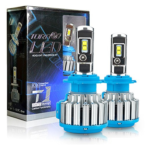 Pair H7 LED Headlight Bulb Motorcycle CREE 70W 7200LM 6000K Cool White Led Conversion Kit -2 Yr Warranty (T1-H7)