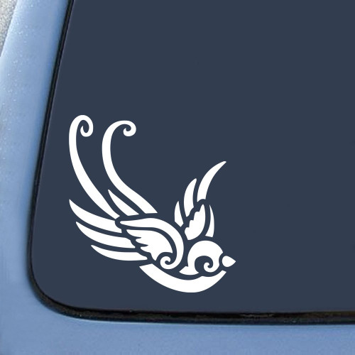 Swallow Bird Sticker Decal Notebook Car Laptop 5.5" (White)