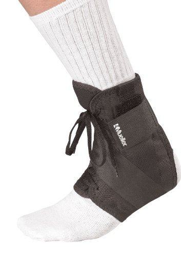 Mueller Soft Ankle Brace with Straps, Black, X-Large, Women's 14-16, Men's 13-15