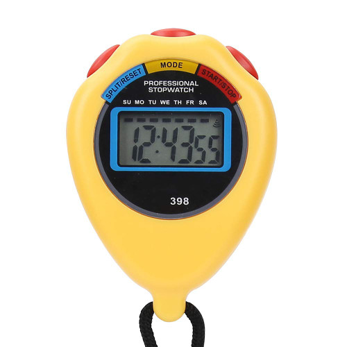 Keenso Electronic Digital Sport Stopwatch Timer Stopwatch Timer Stopwatch, Professional Sports Timer Digital Stopwatch Stopwatch Timer for Racing Running Swimming Sports Training (Yellow)