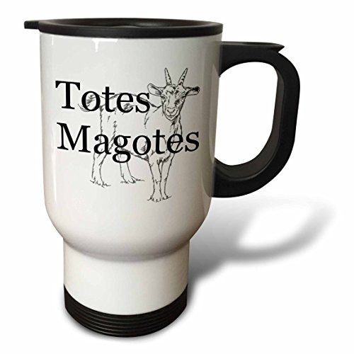 3dRose tm_193245_1 Totes Magotes Black Travel Mug, 14 oz, White