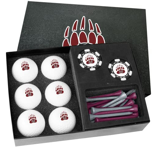 Golfballs.com Montana Grizzlies Gift Set with Black Poker Chips - Blank Balls