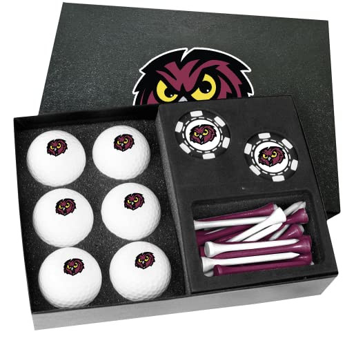 Golfballs.com Temple Owls Gift Set with Black Poker Chips - Blank Balls