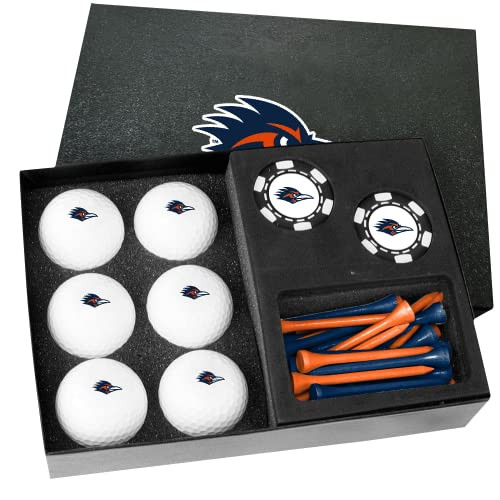 Golfballs.com UTSA Roadrunners Gift Set with Black Poker Chips - Blank Balls