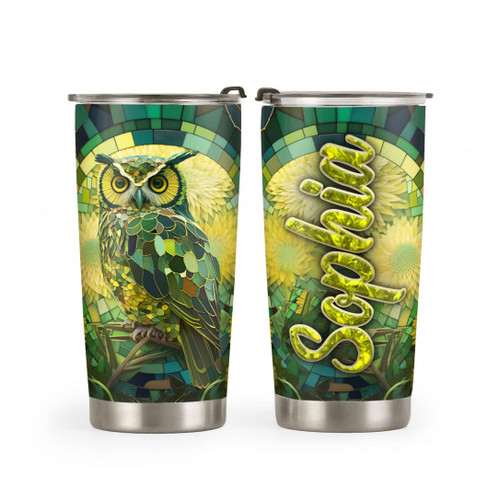 64HYDRO 20oz Personalized Chrysolite Green Crystal Owl Tumbler Cup, Insulated Travel Mug with Lid, Coffee Thermos for Women, Owl Gifts for Owl Lovers, Gifts for Mom, Grandma, Daughter, Sister, Friends 64HYDRO 20oz Personalized Chrysolite Green Crystal Owl Tumbler Cup, Insulated Travel Mug with Lid, Coffee Thermos for Women, Owl Gifts for Owl Lovers, Gifts for Mom, Grandma, Daughter, Sister, Friends