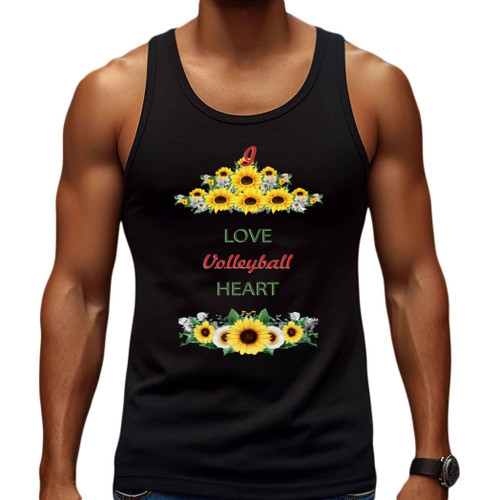 Athletic Gift for Volleyball Players, Present for Sport Lover - I Love Volleyball, Gray Tank Top