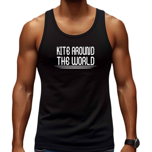 Around-the-world Gift for World Travelers, Mother's Day Surprise for Grandfather - Kite Around the World 72 Multi Size Black Tank Top