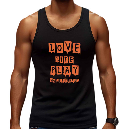 Gift for Volleyball Lovers, Funny Girl with Skull Design for Ns & Adults Multi Size Black Tank Top