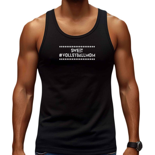 Special Volleyball Mom Gift for Wife, Celebrate Mother's Day - Volleyball Mom Life Messy Bun Natural Multicolor Multi Size Black Tank Top