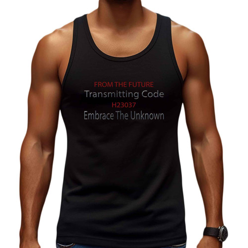 Cyber Urban Robot Rabbit Gift, Ideal for Sci-fi Fans - Futuristic City Background Design Men Women Multi Size Black Tank Top