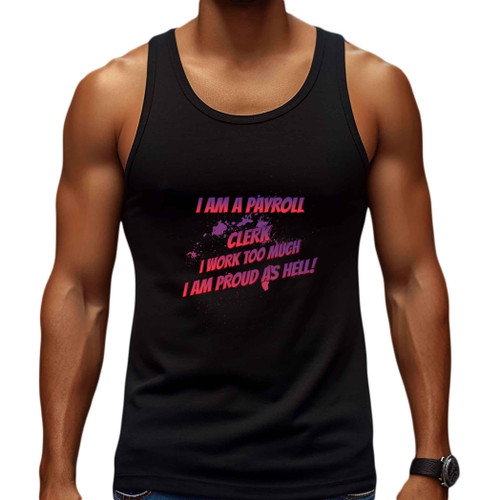 Work Stress Reliever, Caffeine Fueled Gift for Payroll Clerks on Men Women Multi Size Black Tank Top