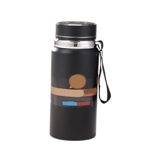 VOTIVA Thermos Cup Stainless Steel Water Cup Large Capacity Business Insulated Water Cup Outdoor Portable Sports Water Cup Thermo Cup (Color : Black, Size : A)