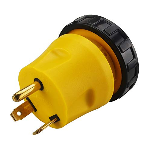 Generator Adapter RV 30Amp TT-30P to L5-30R 30Amp 3-Prong Locking Adapter,RV Adapters 30 Amp Male NEMA TT-30P to 30 Amp Twist Lock NEMA L5-30R